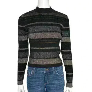 House Of Harlow 1960 Shimmer Metallic Striped Sweater Size Medium